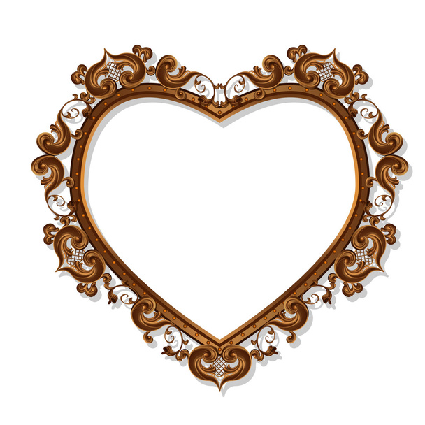 frame in the shape of heart for picture or photo - Вектор,изображение