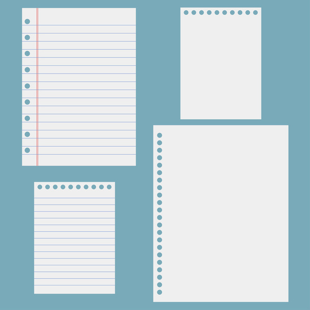 Notebook paper. Sheets of notebook - Vector, imagen