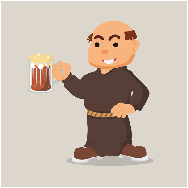 monk holding drink illustration design - Wektor, obraz