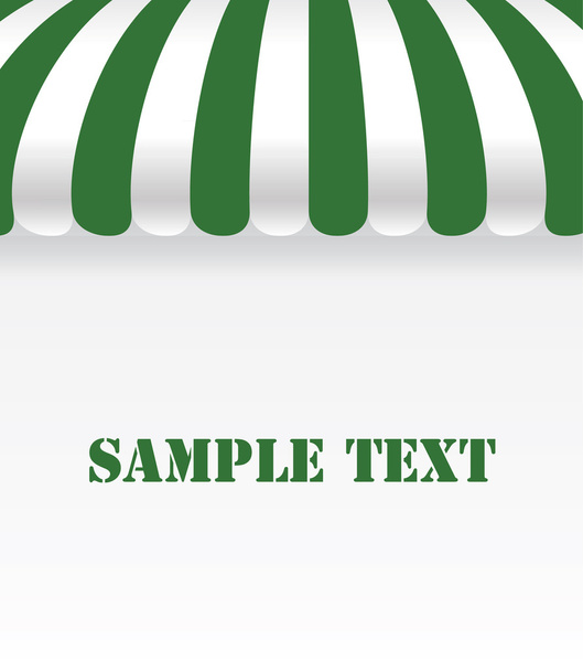 Green and white shop awning - Vector, imagen