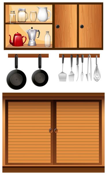 Electrodomésticos y armarios de cocina
 - Vector, Imagen