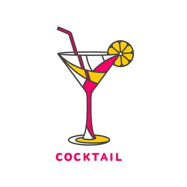 colorful abstract cocktail logo - Vector, Image