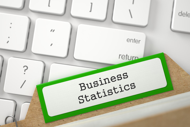 Card Index with Business Statistics. - Photo, Image