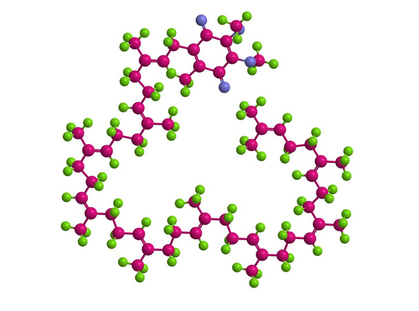 Moleculaire structuur van coenzym Q10, 3D-rendering - Foto, afbeelding
