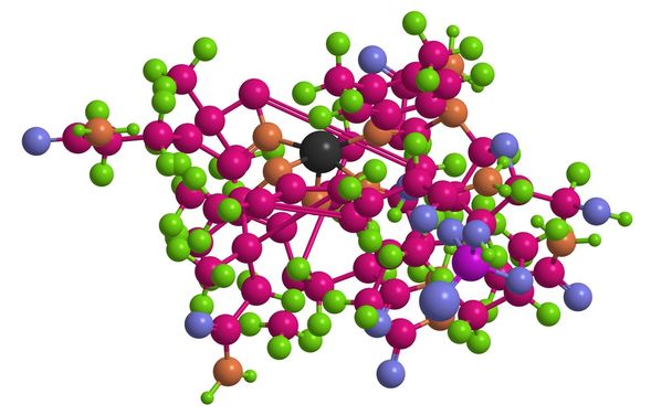 Moleculaire structuur van methylcobalamin (vitamine B12), 3D-rendering - Foto, afbeelding