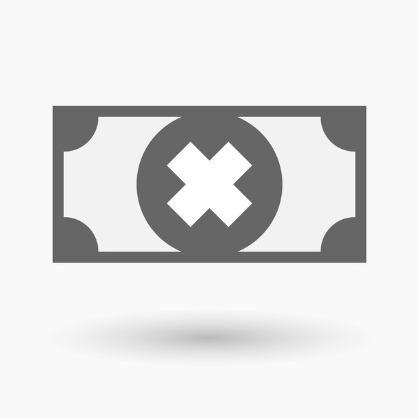 Icono de billete de banco aislado con un signo de sustancia irritante
 - Vector, imagen