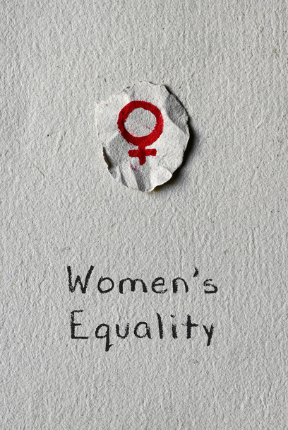 weibliches Symbol und Text Gleichberechtigung von Frauen - Foto, Bild