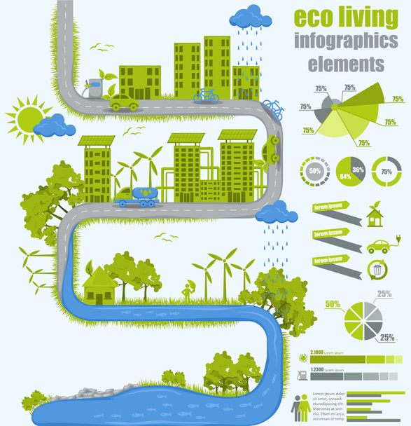 Ökologie Info Grafiken - Vektor, Bild