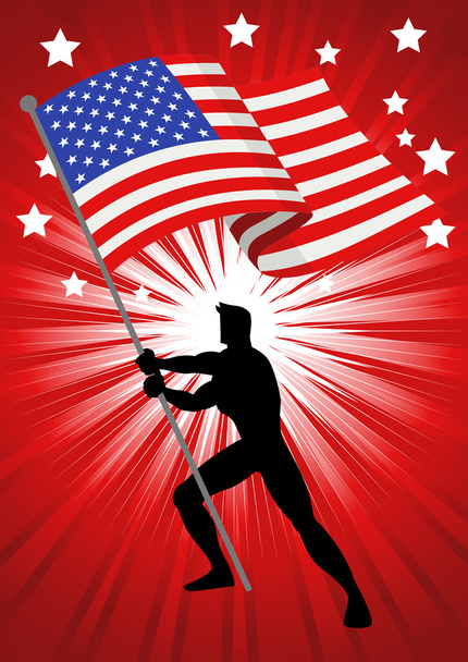 Los Estados Unidos de América portador de la bandera
 - Vector, Imagen