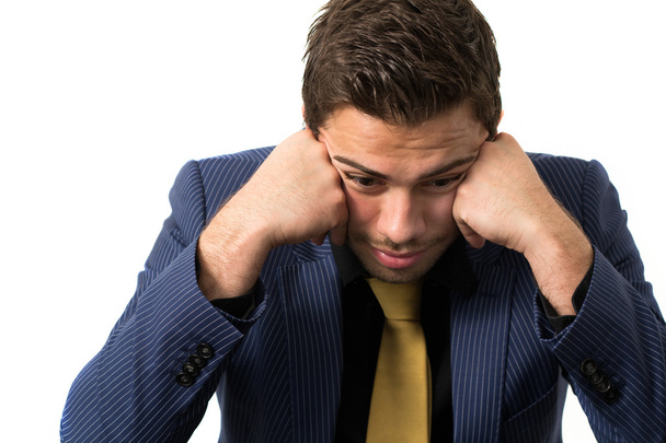 Young stressed overwhelmed businessman - Photo, Image