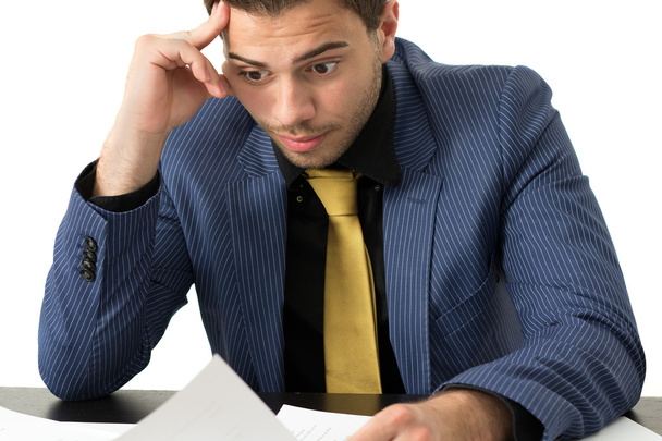 Young stressed overwhelmed businessman - Photo, image