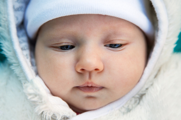 Detailní záběr roztomilé babys obličej - Fotografie, Obrázek