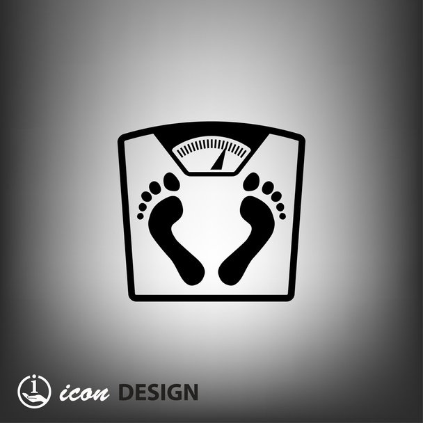 Pictograph of bathroom scale with footprints icon - ベクター画像
