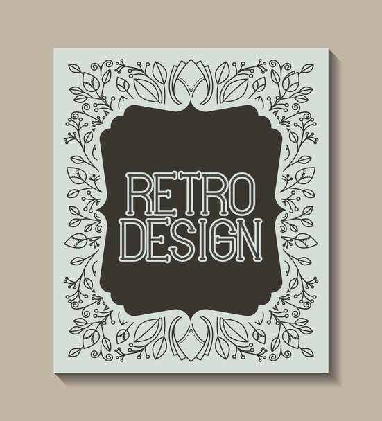 tarjeta retro marco vintage
 - Vector, Imagen