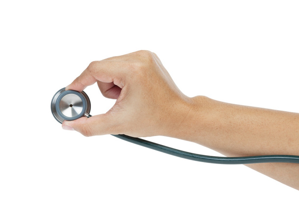 Stethoscope and hand - Foto, afbeelding