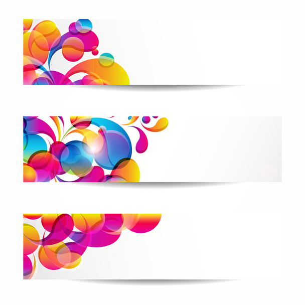 Abstract web banners with colorful arc-drop for your www design - ベクター画像