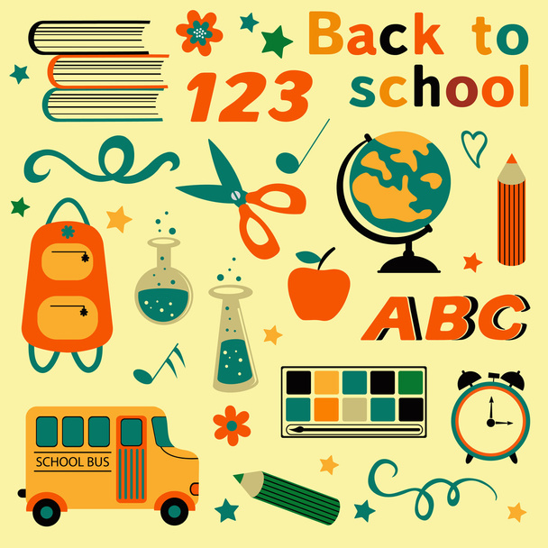 Back to school colorful collection - Vector, afbeelding