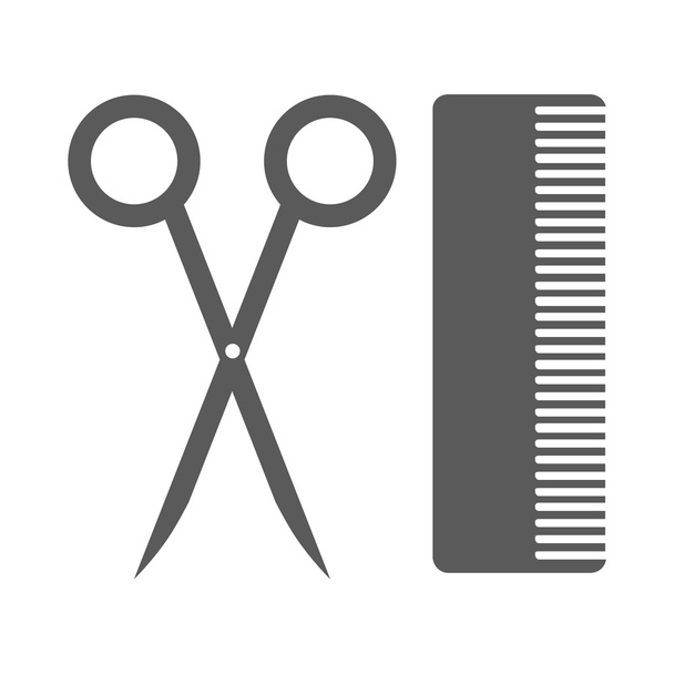 tijeras y peine icono
 - Vector, imagen