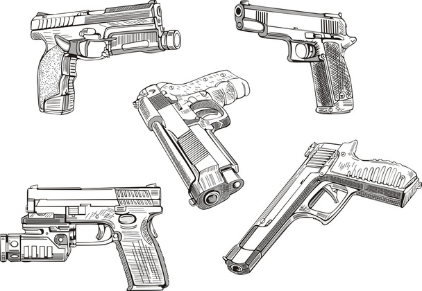 Bocetos de pistola
 - Vector, imagen