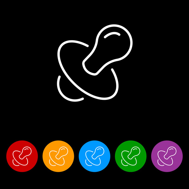 Web line icon. Nipple set - Vector, Image