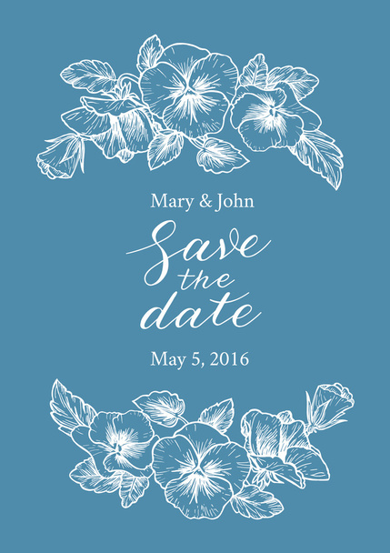 Save the date wedding invitation - Wektor, obraz