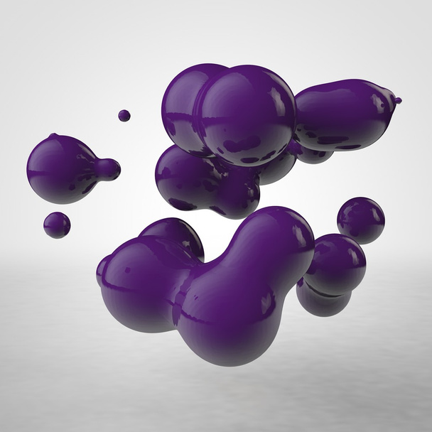 абстракция с капельками в виде метаболитов, смоделированных в 3D
 - Фото, изображение