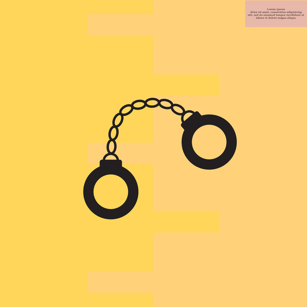 simple handcuffs icon - Vector, Image