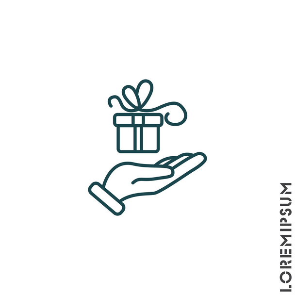 Gift in hand icon - Vector, Image