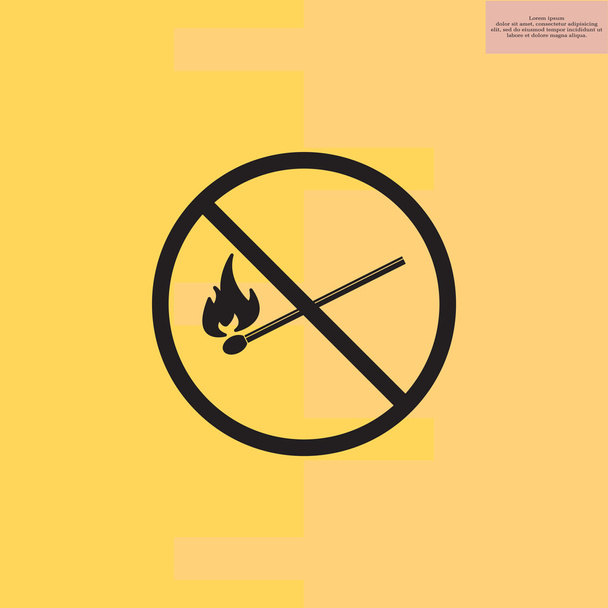 yok yangın işareti simgesi - Vektör, Görsel