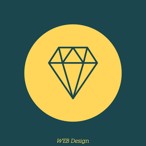 Egyszerű gyémánt ikon - Vektor, kép