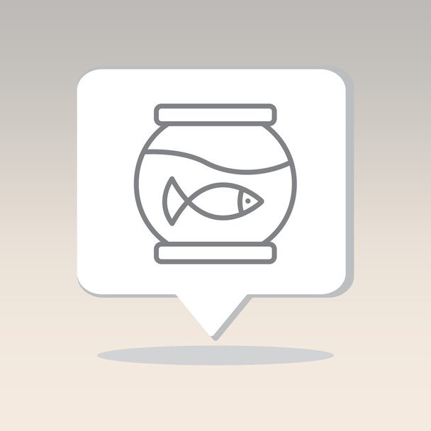 Web line icon. Aquarium. - Vector, Image