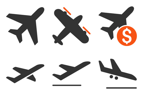 Aviation plochý vektorové ikony - Vektor, obrázek