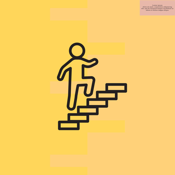 man walking up stairs - Vector, Image