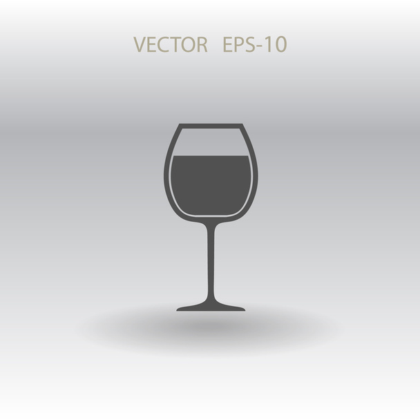 Flat a wine glass icon illustration - Вектор, зображення