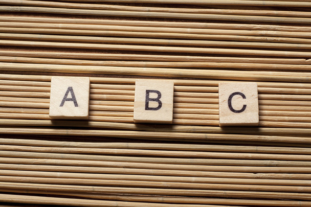 ABC Words. Toy bricks on the table - Фото, изображение