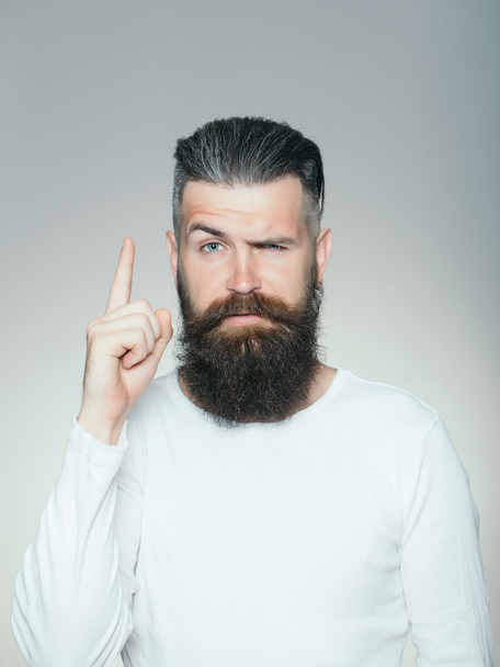 Bearded man with gesture - Foto, Imagem
