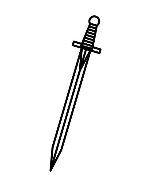 meč kreslení tetování styl izolované ikonu - Vektor, obrázek