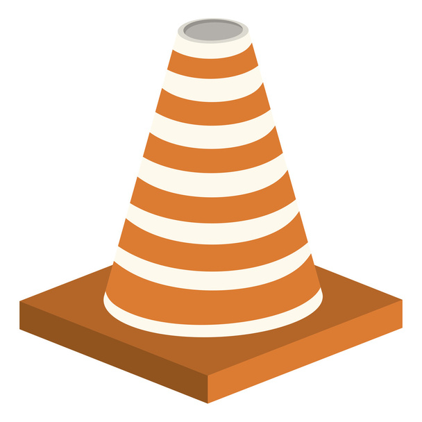 cone construction isometric isolated icon - Vector, Image