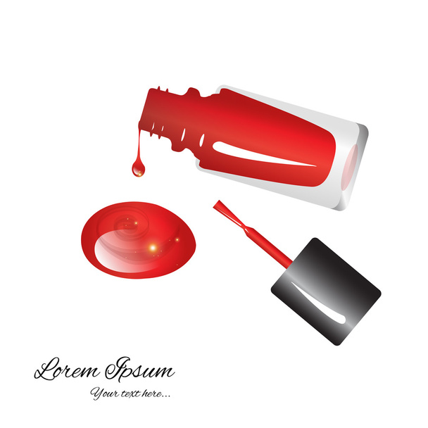 Červený lak na nehty v brilantní lahvičky - Vektor, obrázek