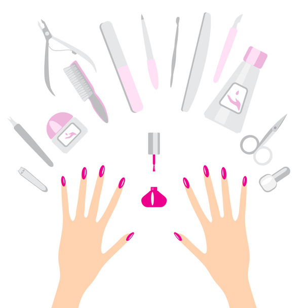 Set vettoriale di utensili per manicure - Vettoriali, immagini
