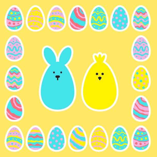 Vector easter eggs icon set in flat style - Vector, Image