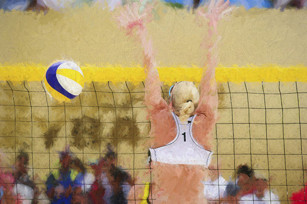 Jugador de voleibol playa
 - Foto, Imagen