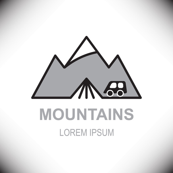 山のロゴの図 - ベクター画像