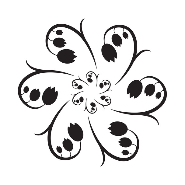 Gyöngyvirág fekete-fehér ikonra - Vektor, kép