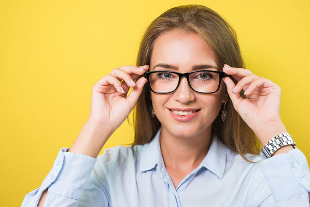 Cute young business woman with glasses - Фото, зображення