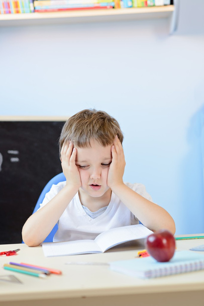 Child thinking about homework solution - Photo, Image