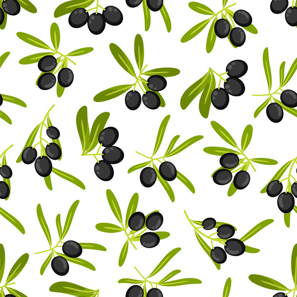 Olivenzweige nahtlose Muster Hintergrund - Vektor, Bild