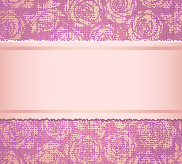 Pink invitation card - Vector, imagen