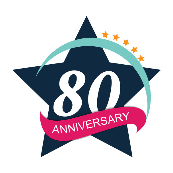 Sjabloon Logo 80 verjaardag vectorillustratie - Vector, afbeelding