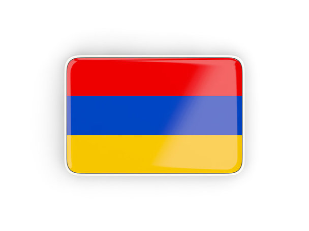 Flag of armenia, rectangular icon - Fotoğraf, Görsel